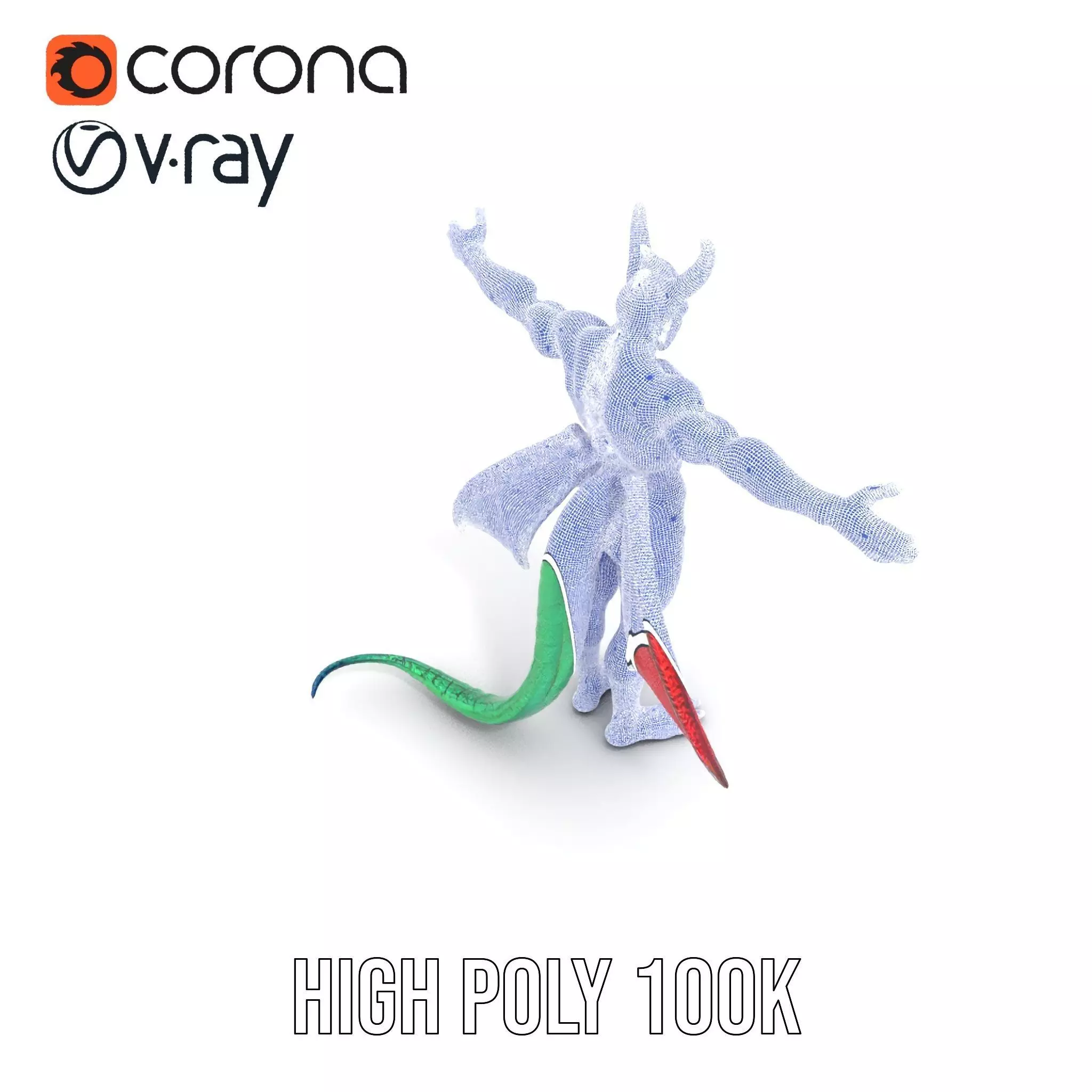 Fantasy Dragon Humanoid Character Model Pack Low-poly 3D model_28