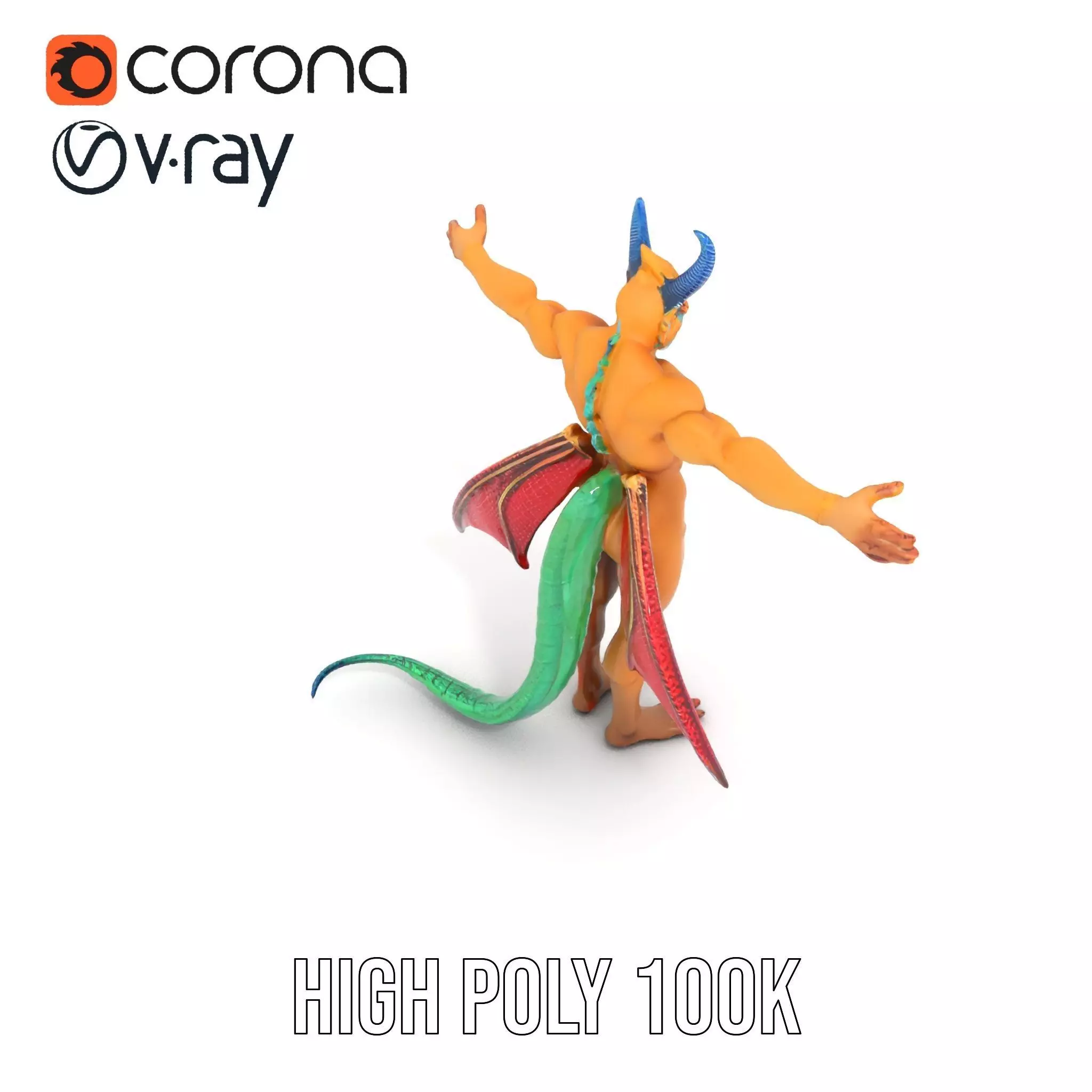 Fantasy Dragon Humanoid Character Model Pack Low-poly 3D model_15