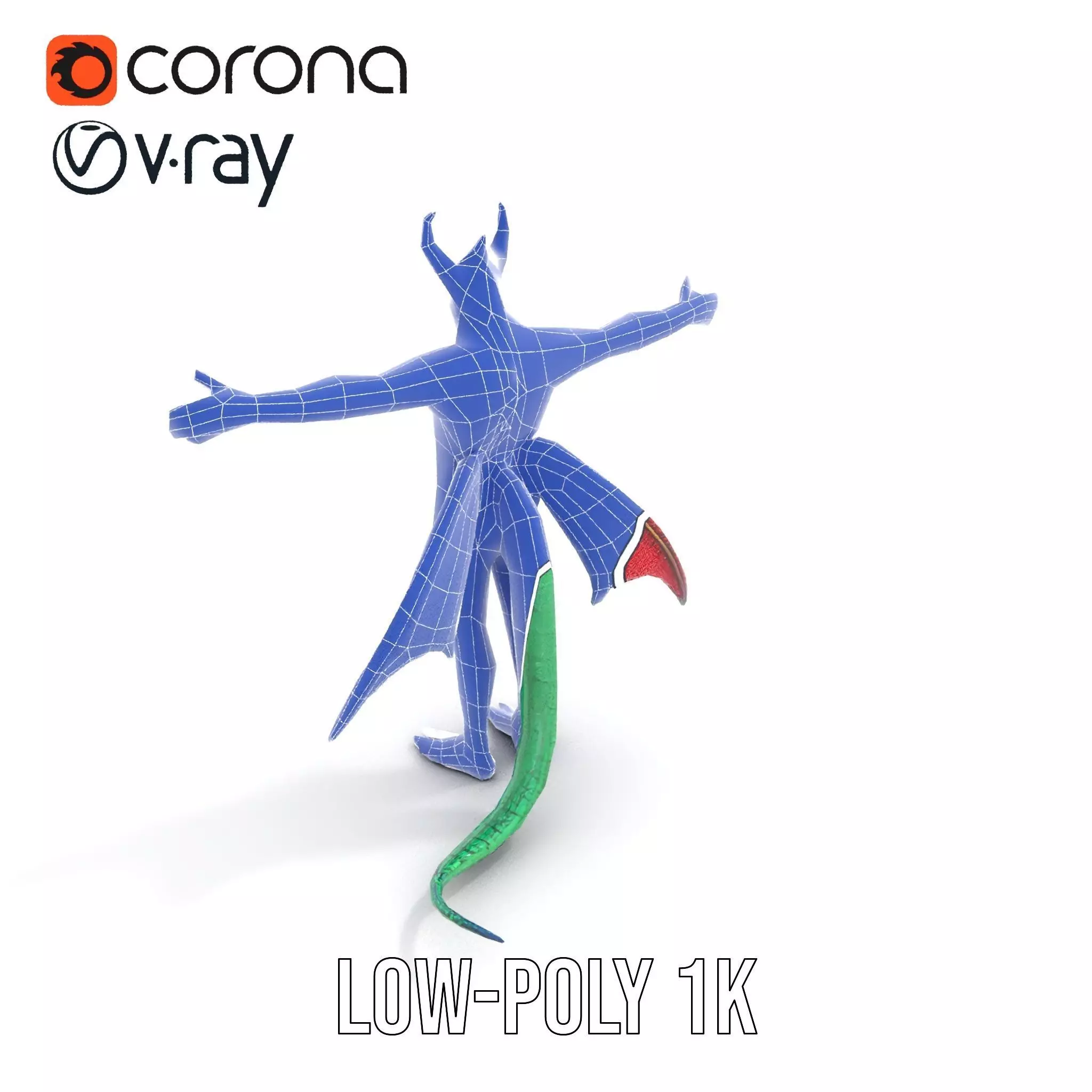 Fantasy Dragon Humanoid Character Model Pack Low-poly 3D model_19