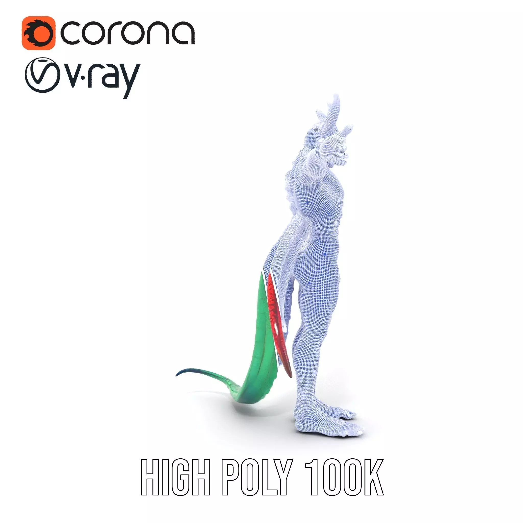 Fantasy Dragon Humanoid Character Model Pack Low-poly 3D model_31