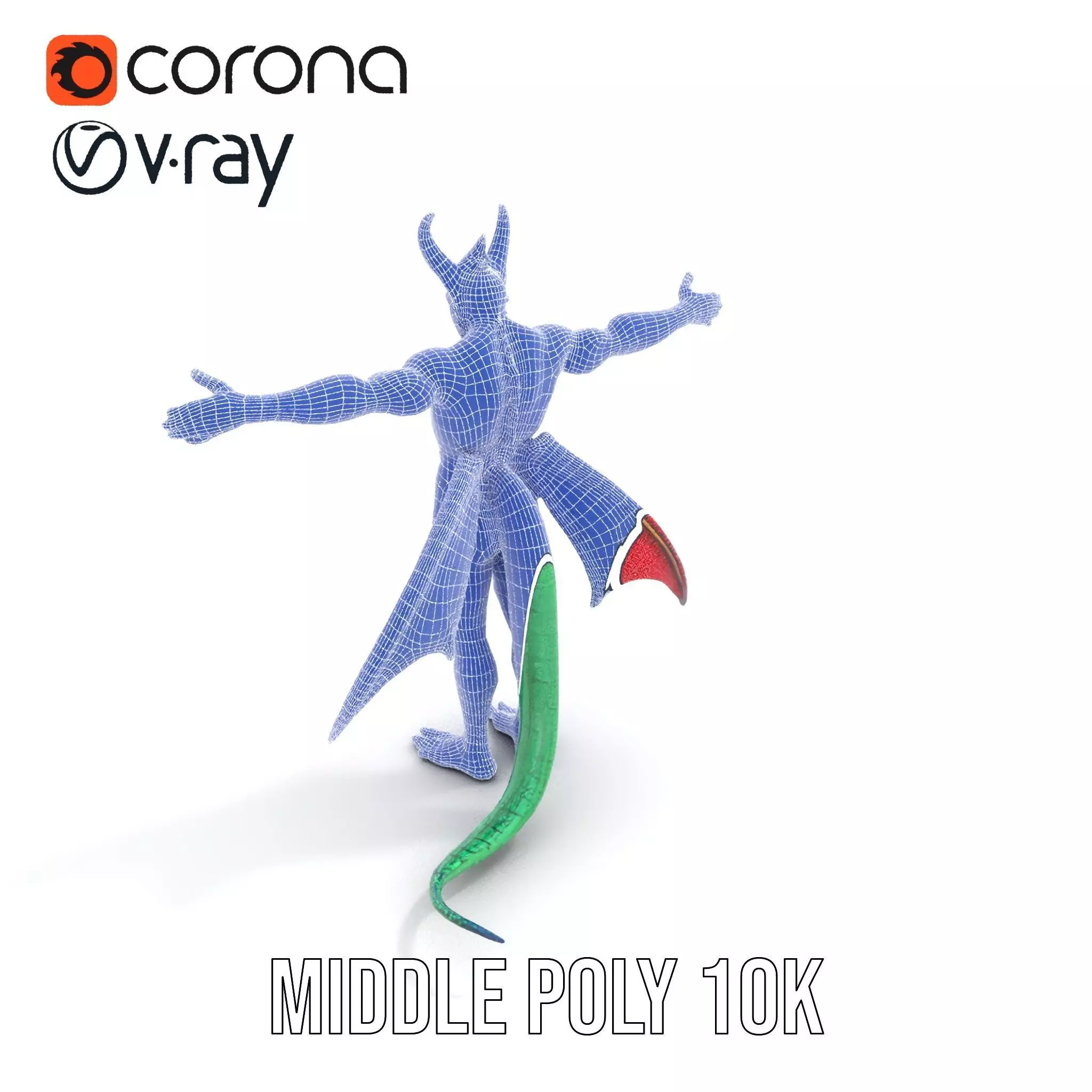 Fantasy Dragon Humanoid Character Model Pack Low-poly 3D model_26