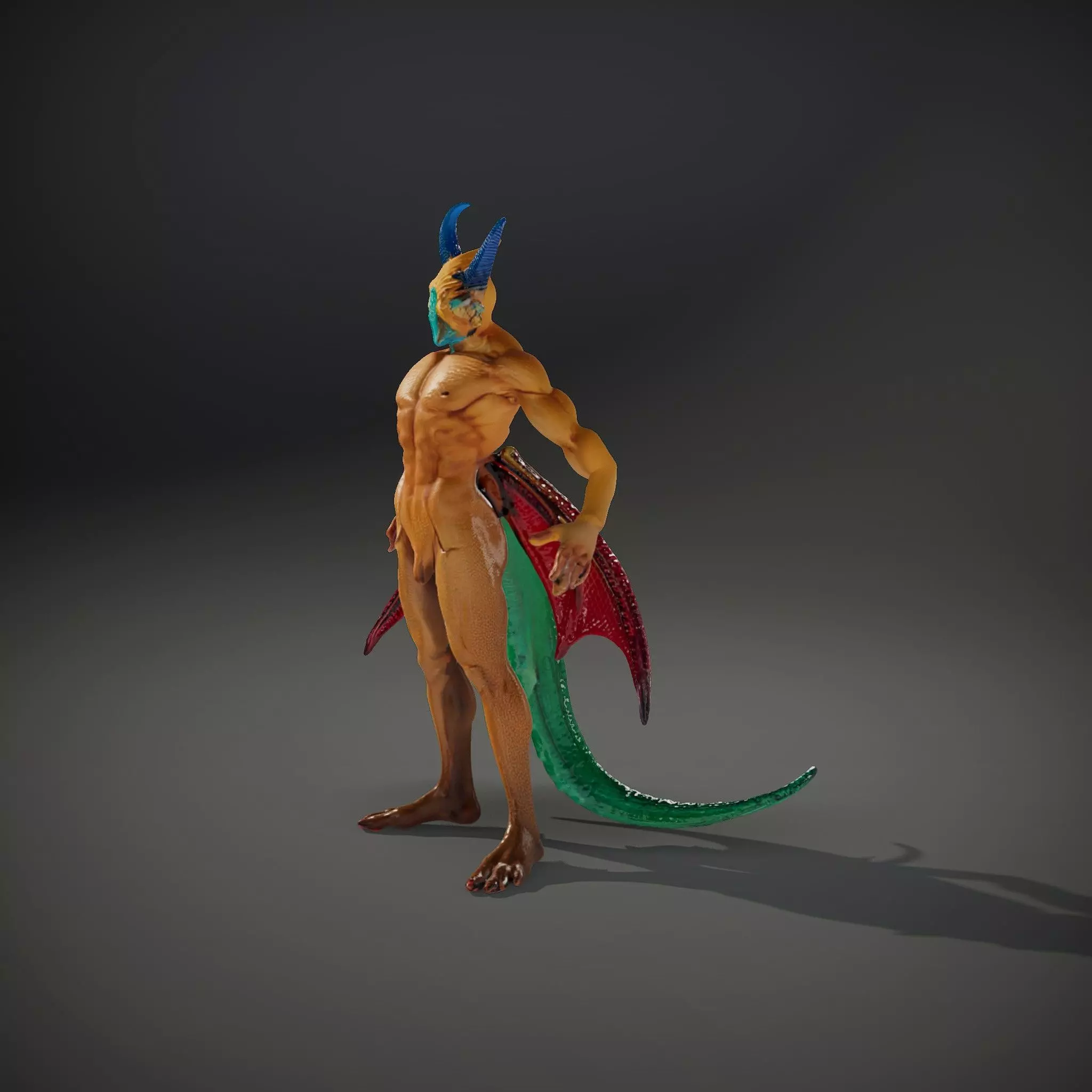 Fantasy Dragon Humanoid Character Model Pack Low-poly 3D model_34