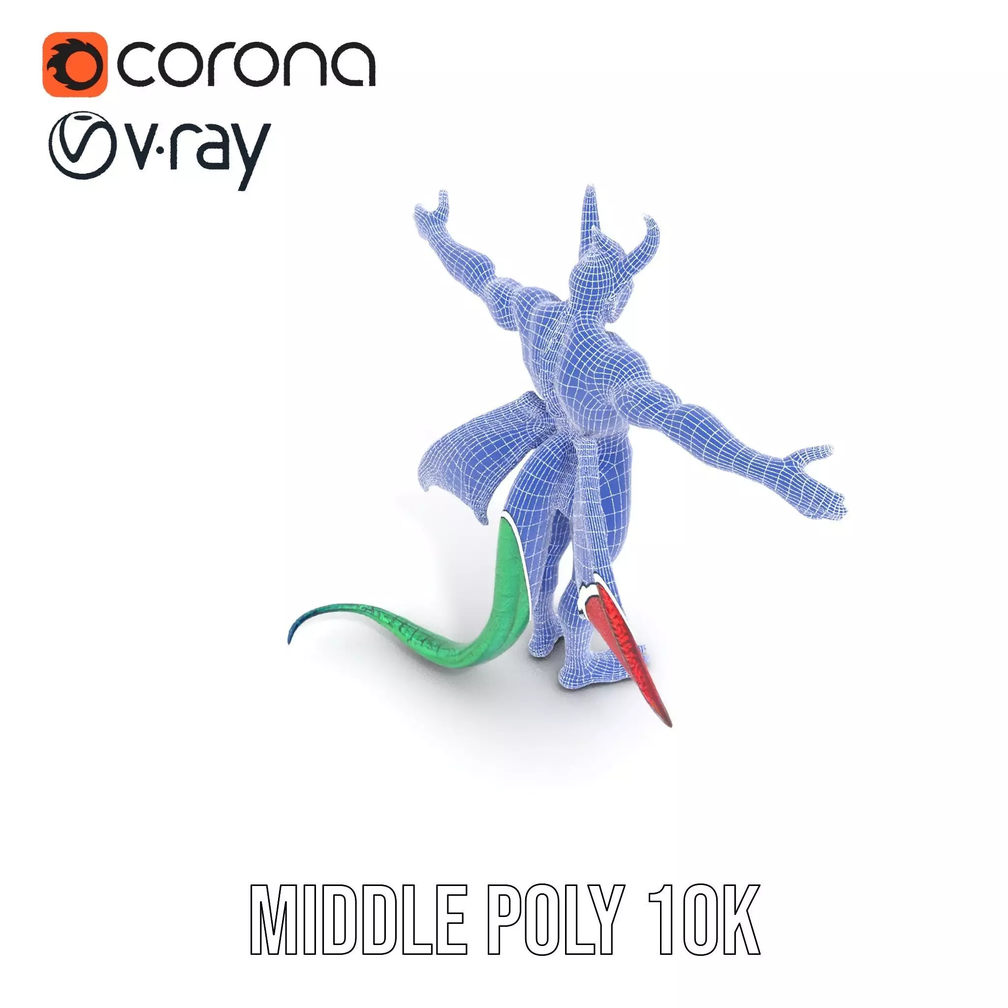 Fantasy Dragon Humanoid Character Model Pack Low-poly 3D model_13