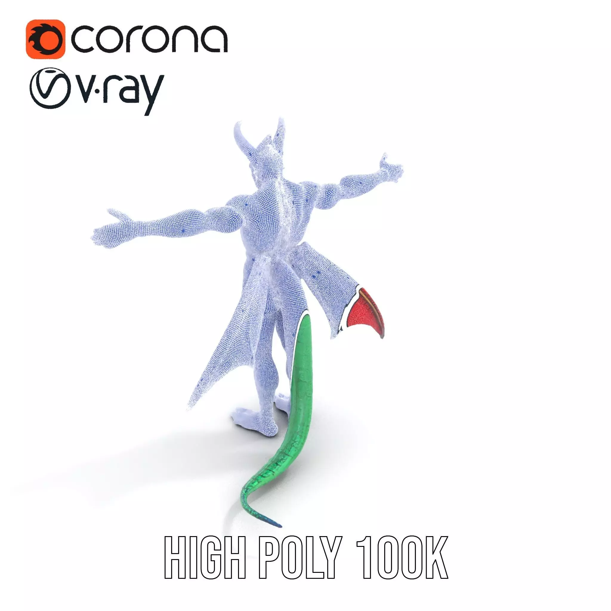 Fantasy Dragon Humanoid Character Model Pack Low-poly 3D model_22