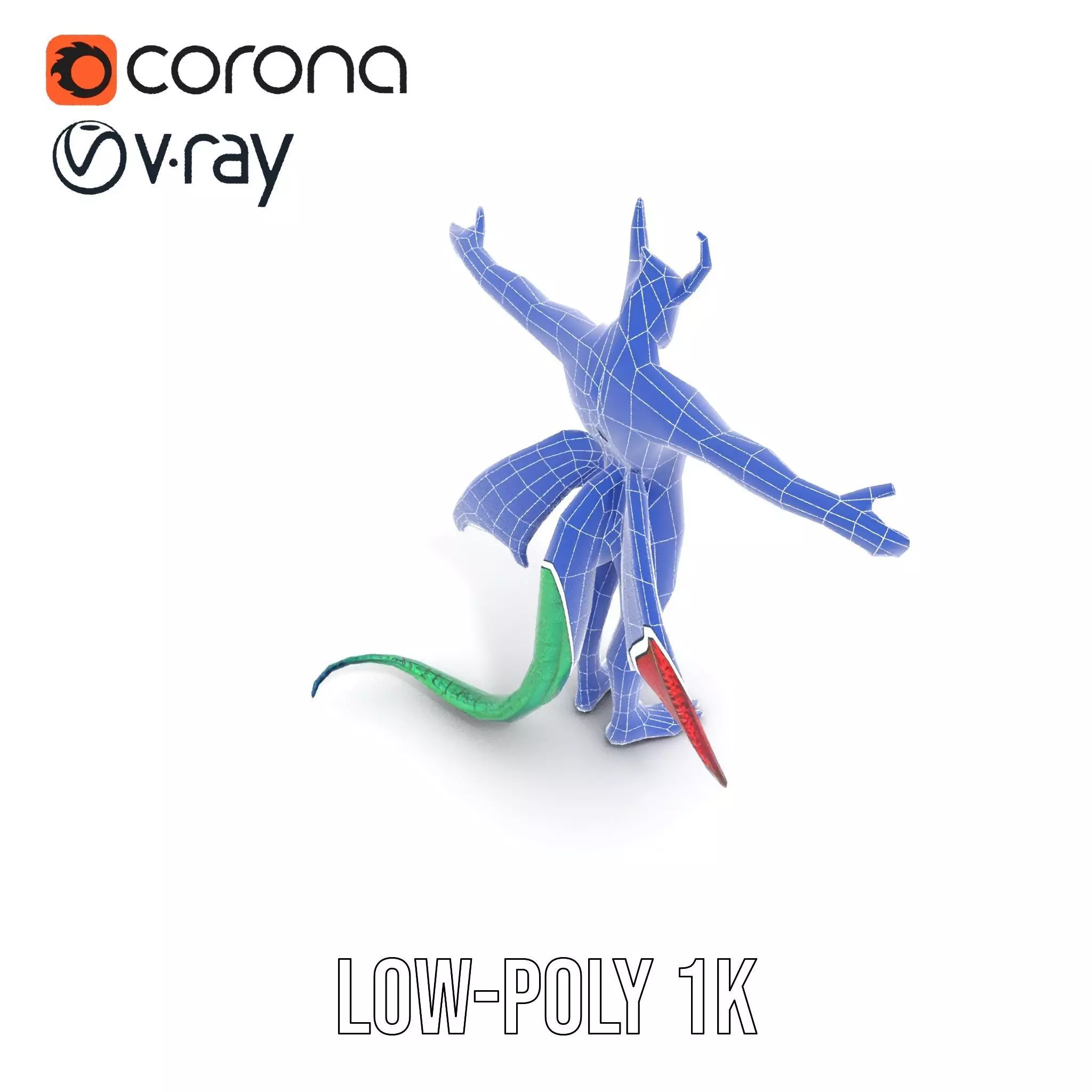 Fantasy Dragon Humanoid Character Model Pack Low-poly 3D model_30