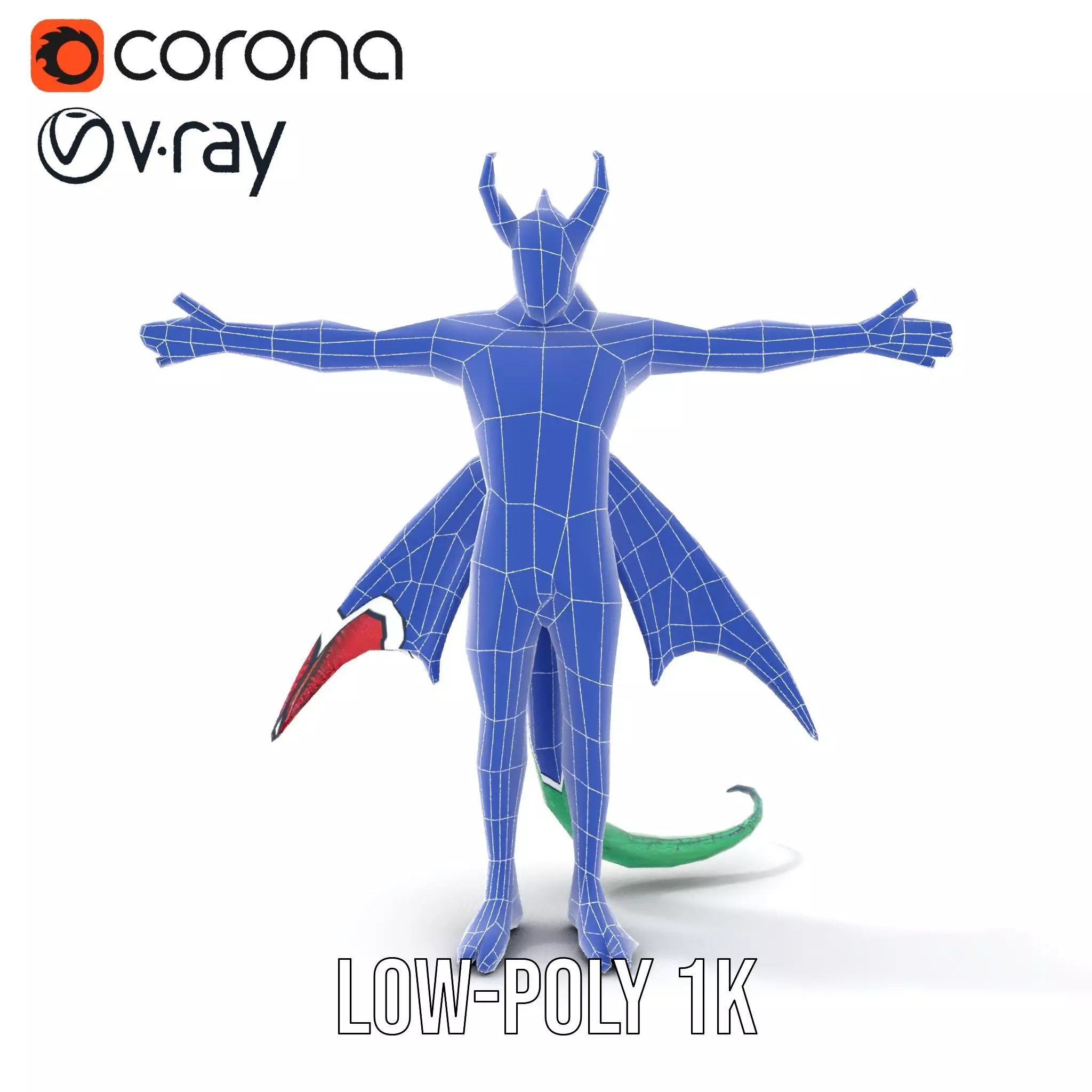 Fantasy Dragon Humanoid Character Model Pack Low-poly 3D model_27