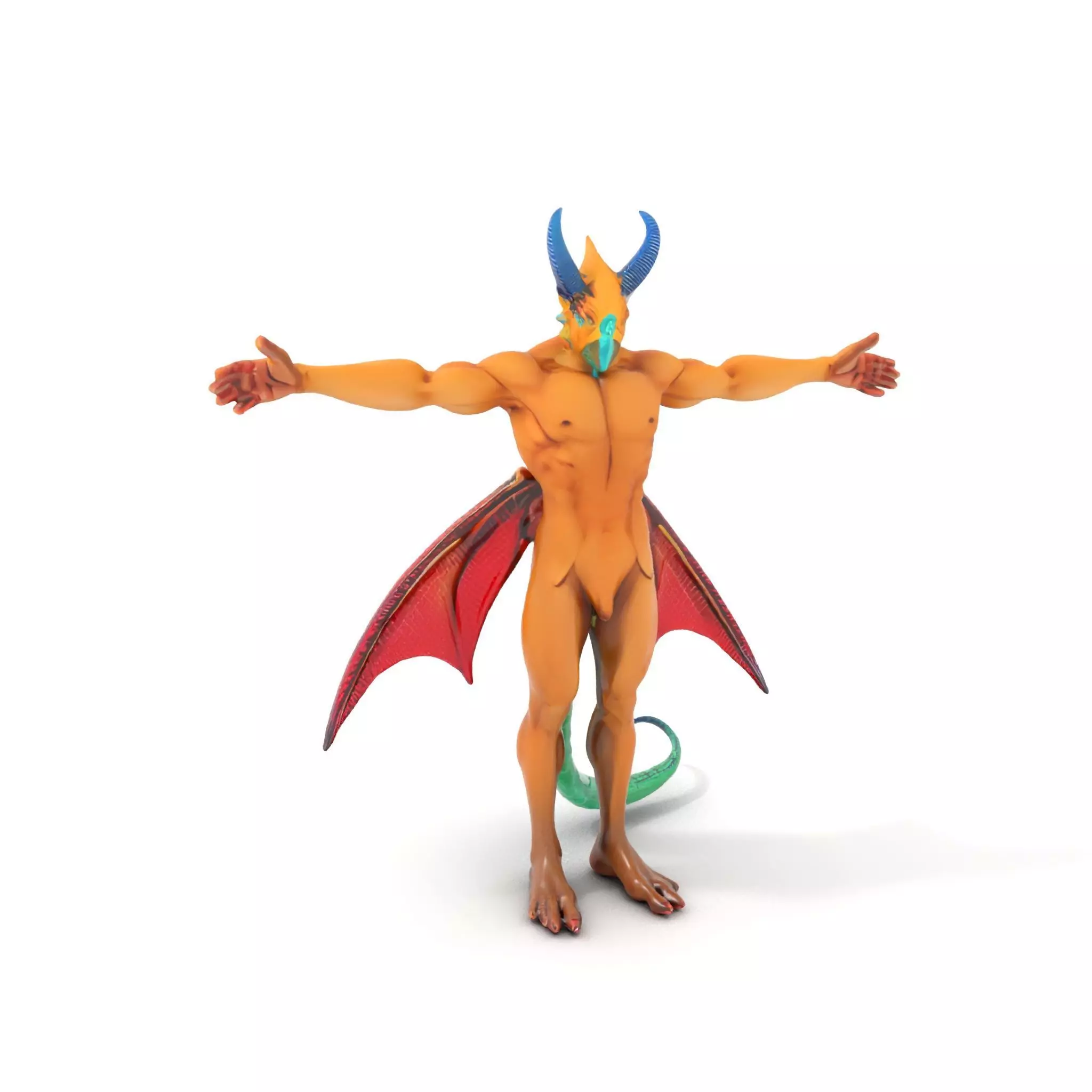 Fantasy Dragon Humanoid Character Model Pack Low-poly 3D model_0