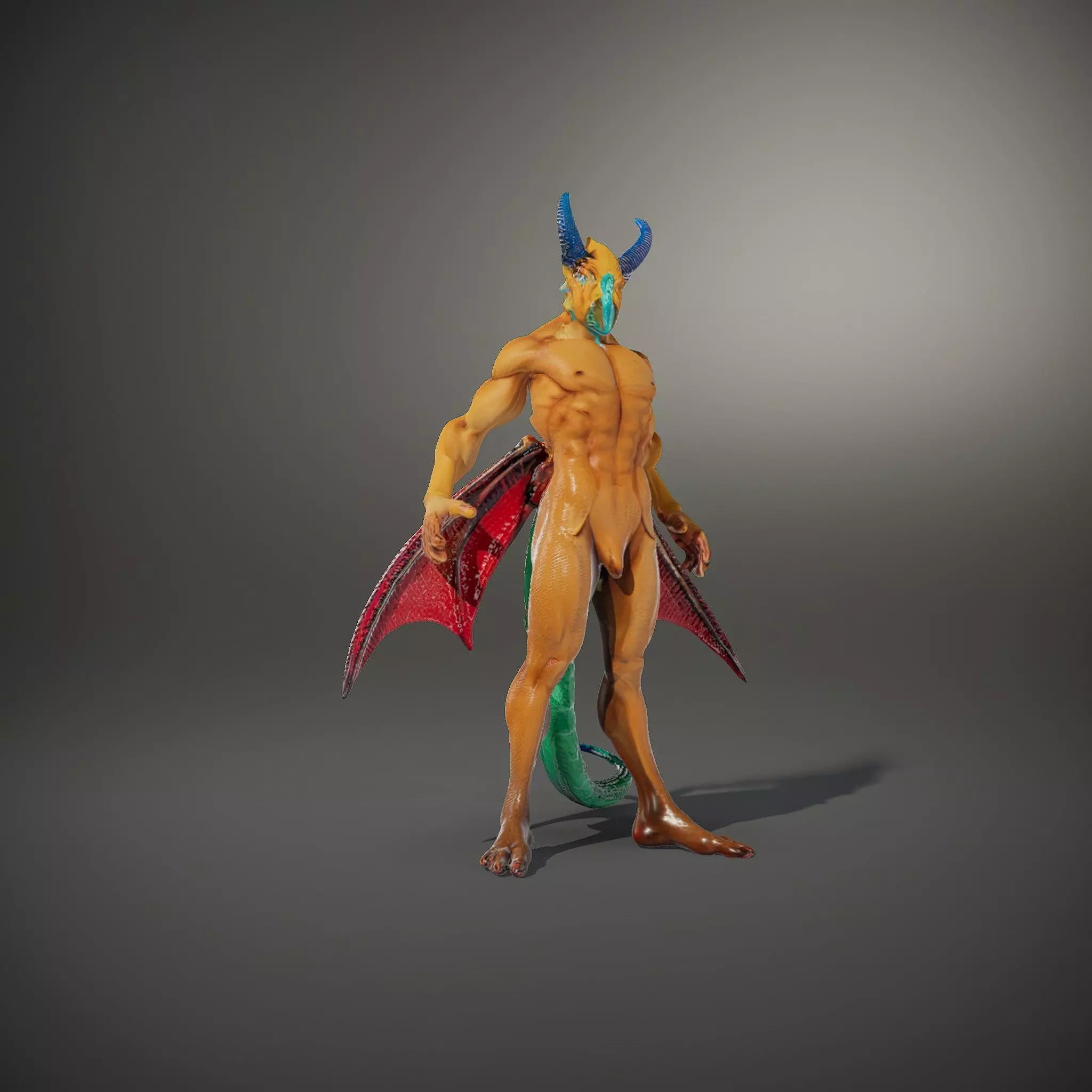 Fantasy Dragon Humanoid Character Model Pack Low-poly 3D model_33