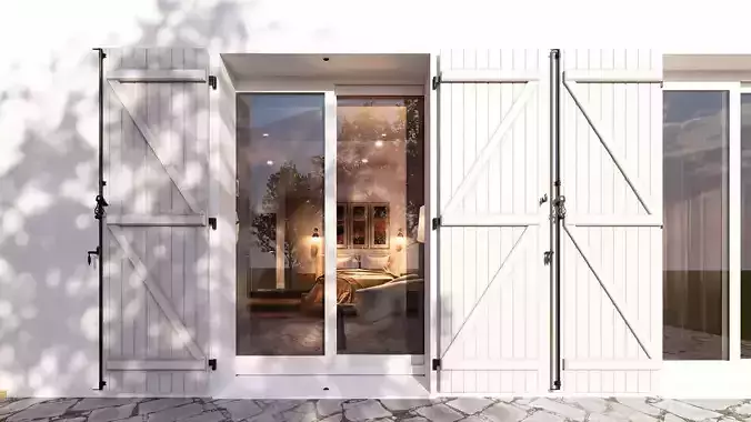 Double leaf Z brace Board and Batten Wooden Shutter  