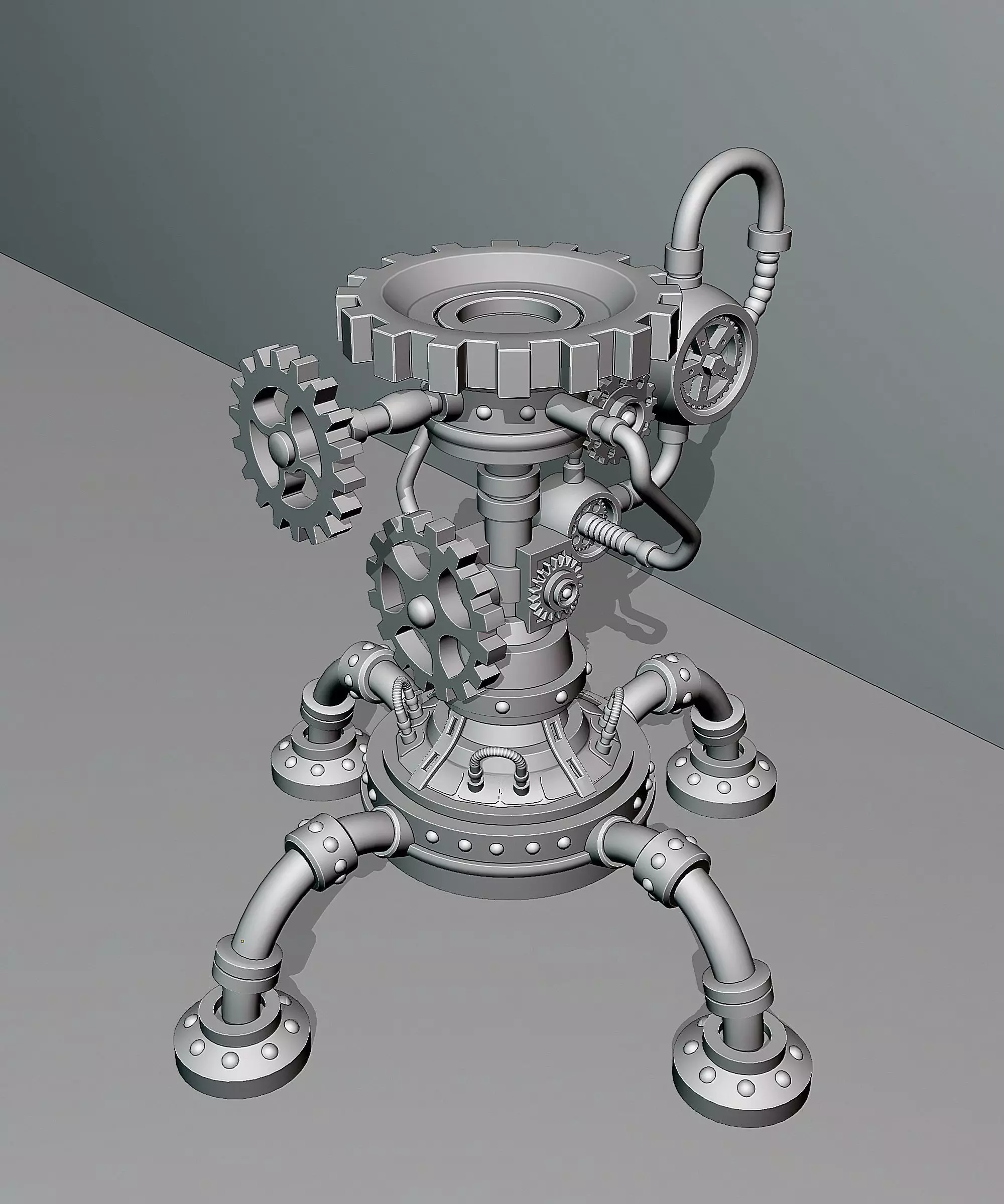 Steampunk Candlestick 7 3D model_4