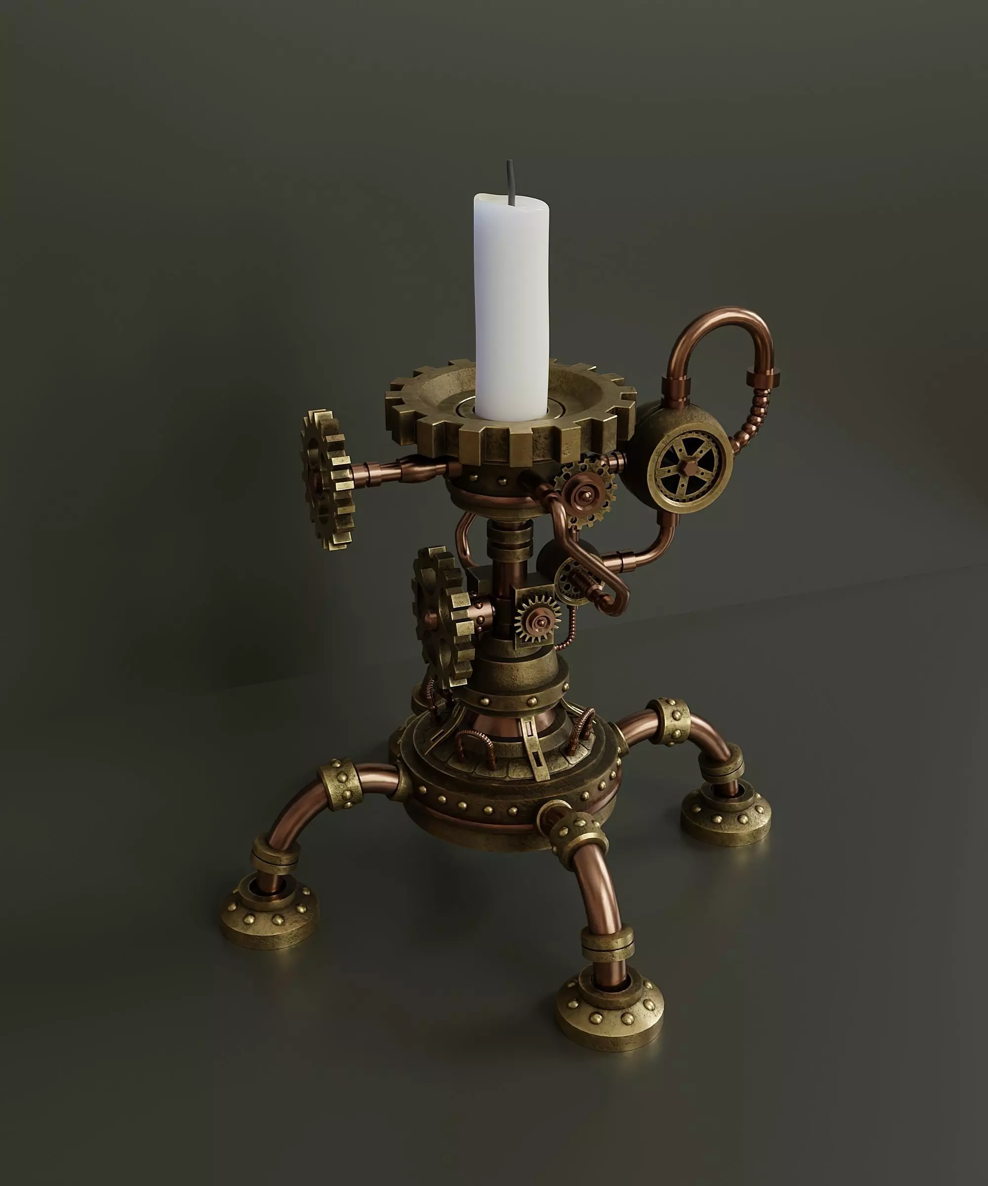 Steampunk Candlestick 7 3D model_1