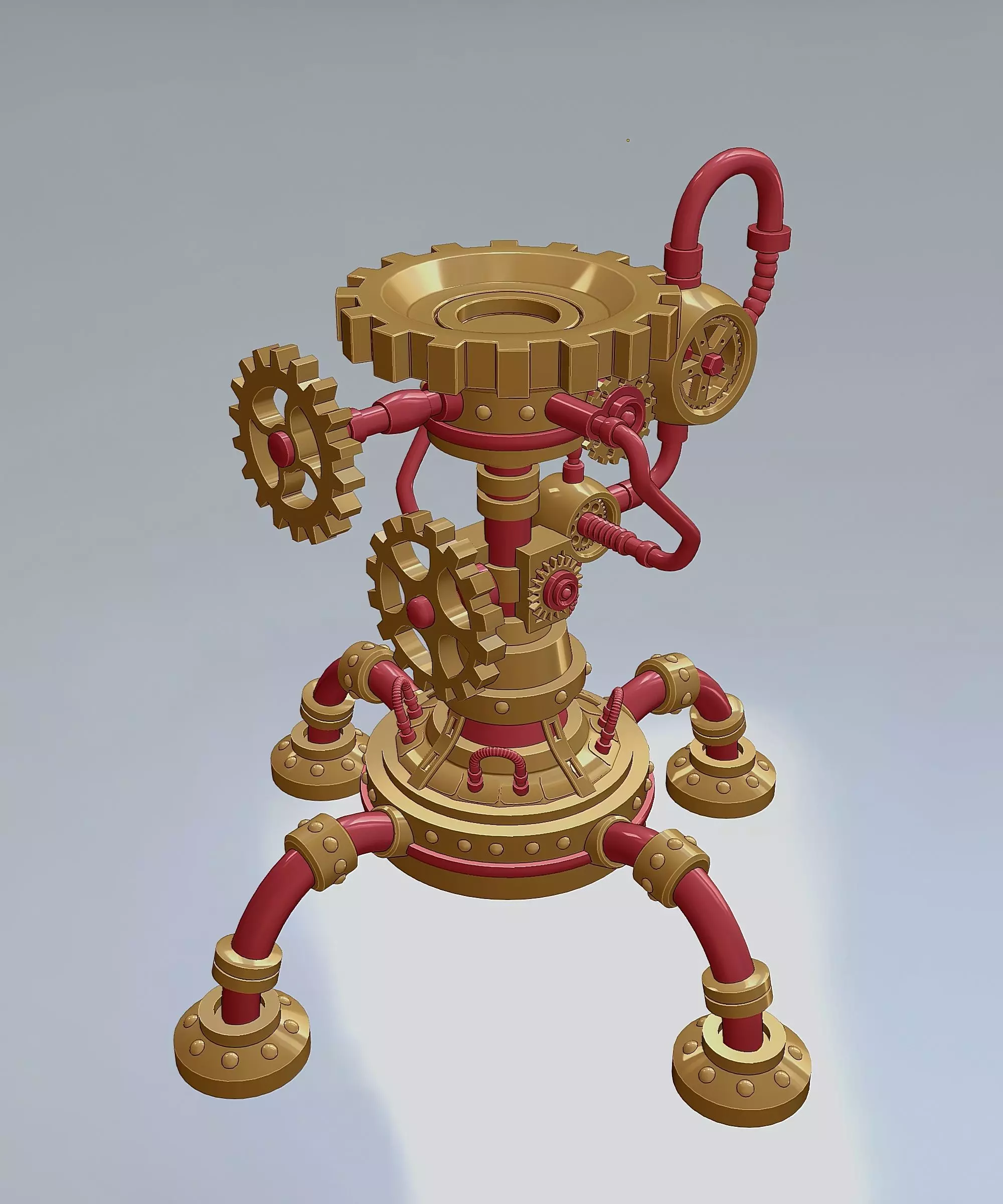 Steampunk Candlestick 7 3D model_5