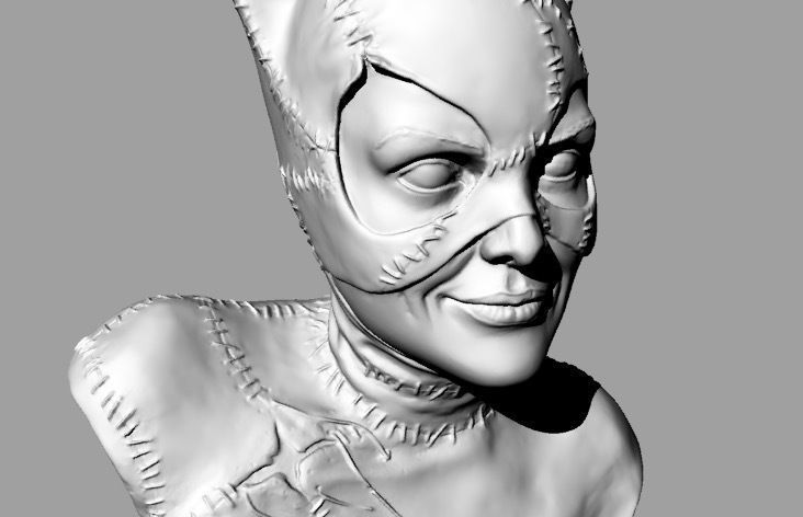 Catwoman Buste 3D print model_10