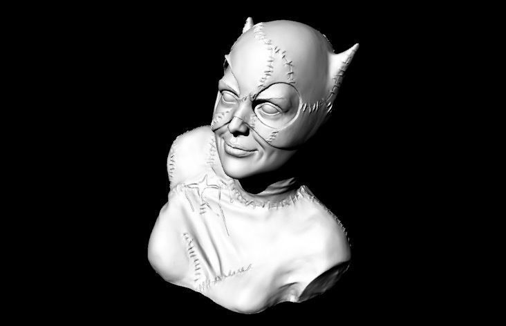 Catwoman Buste 3D print model_7