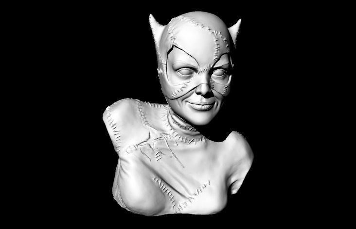 Catwoman Buste 3D print model_9