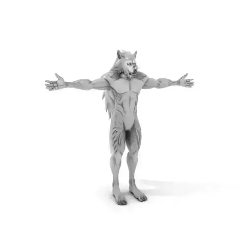 Werewolf Creature Model Pack with Detailed Features Low-poly 3D model