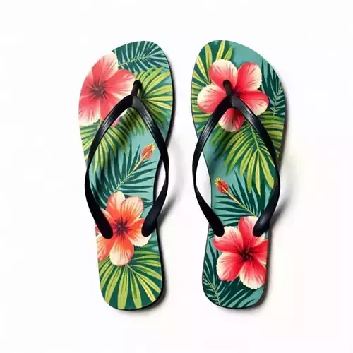 Hawaiian Paradise Flip Flops 3D Model