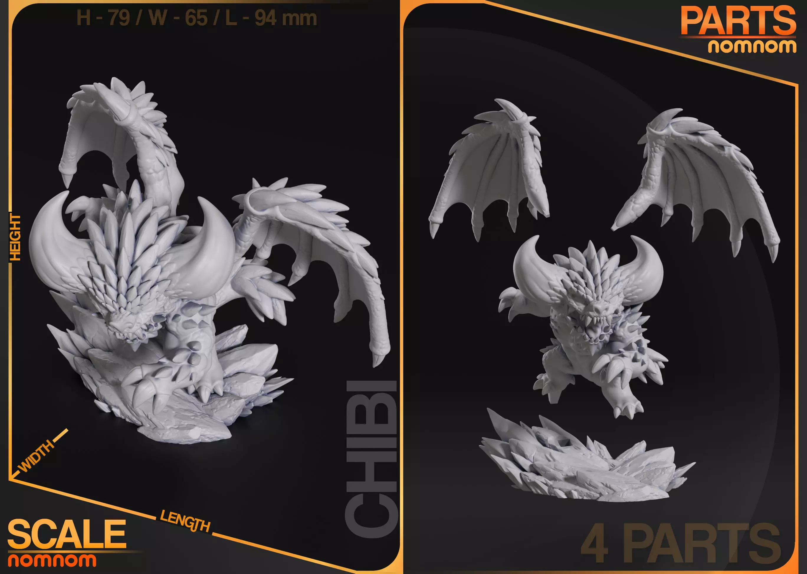 Chibi Nergigante - Monster Hunter World 3D print model_4