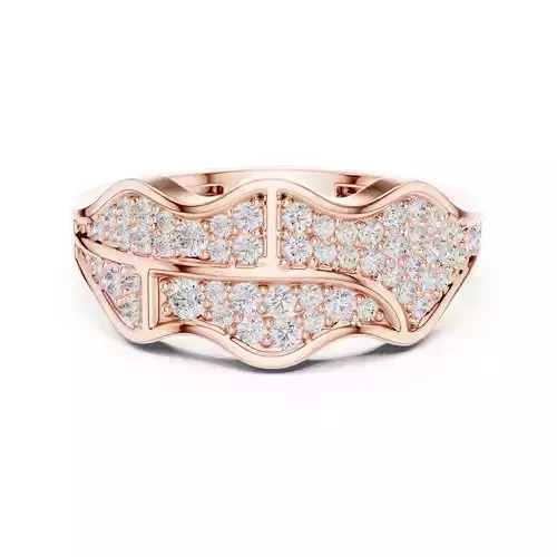 Round Cut Diamond Pave Setting Mens Ring 3DM STL Video 