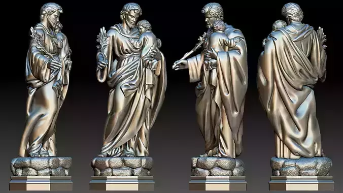 Saint Joseph holding the baby Jesus