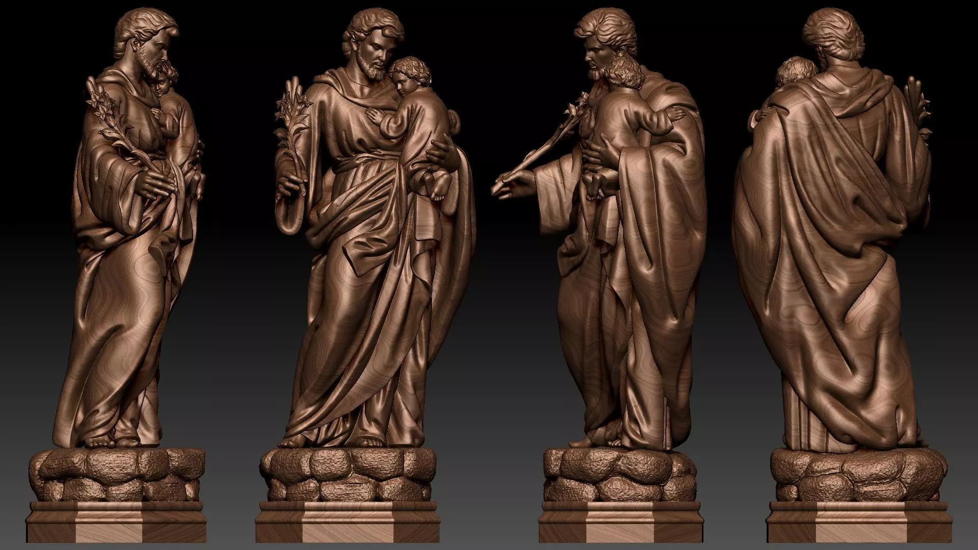 Saint Joseph holding the baby Jesus 3D print model_11