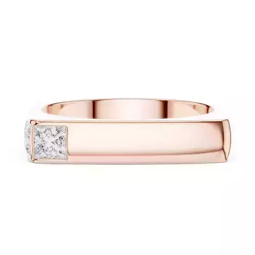 Princess Cut Bezel Set Stylish Wedding Band 3DM STL Video 3D print model