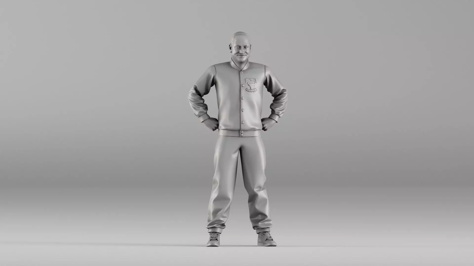 S00114 Male Character in Sports Jacket 3D Printable Model 3D print model_2