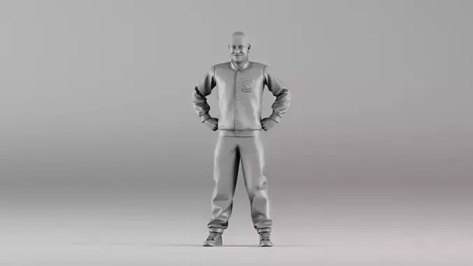 S00114 Male Character in Sports Jacket 3D Printable Model