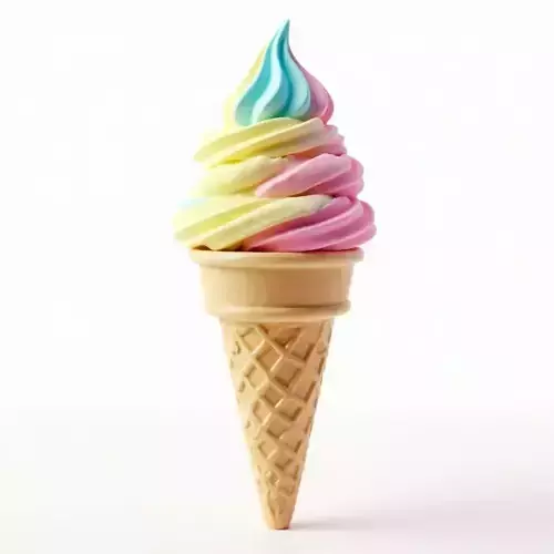 Unicorn Rainbow Soft Serve Ice Cream 3D Model Low-poly 3D model