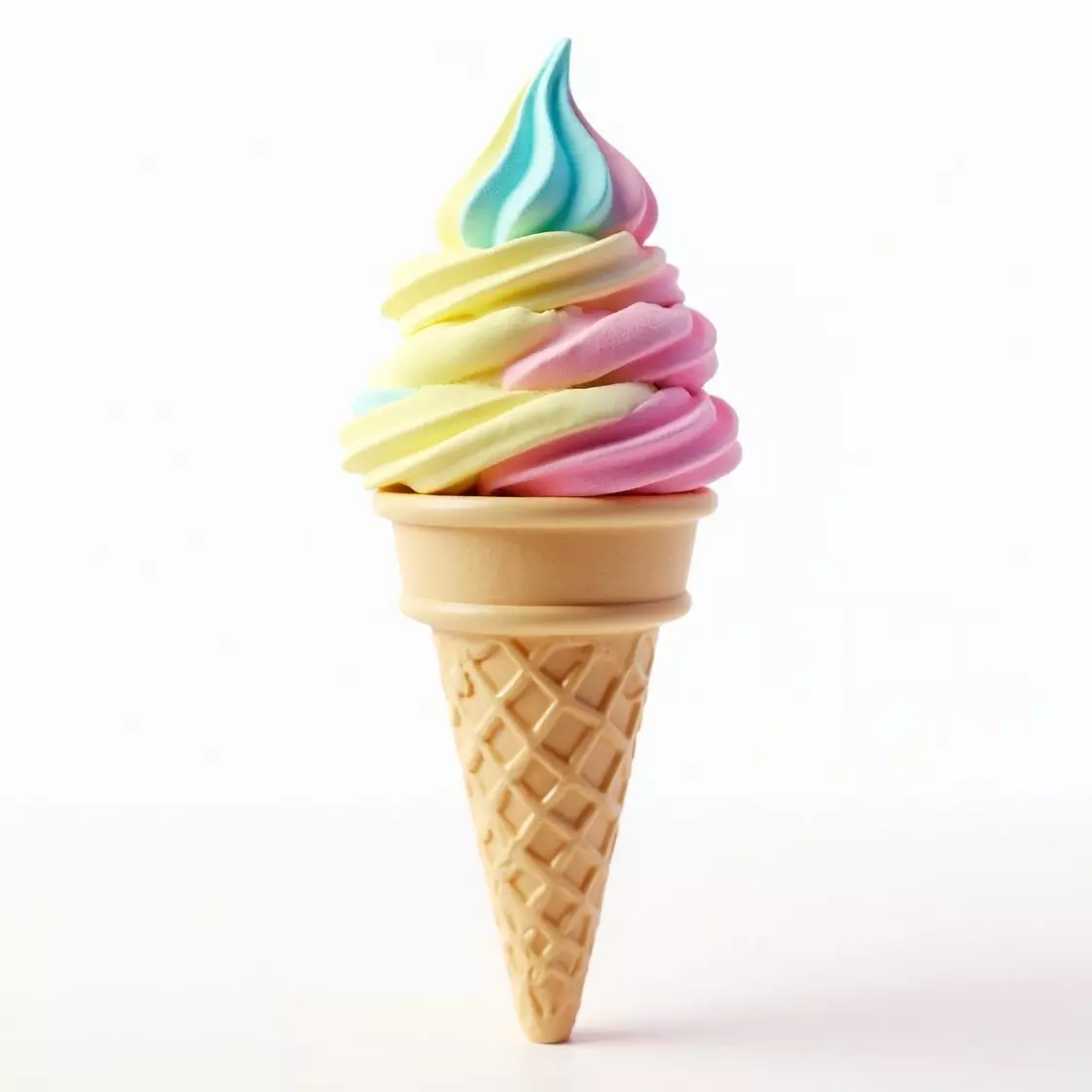 Unicorn Rainbow Soft Serve Ice Cream 3D Model Low-poly 3D model_0