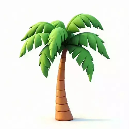 Cartoon Palm Tree 3D Model Low-poly 3D model
