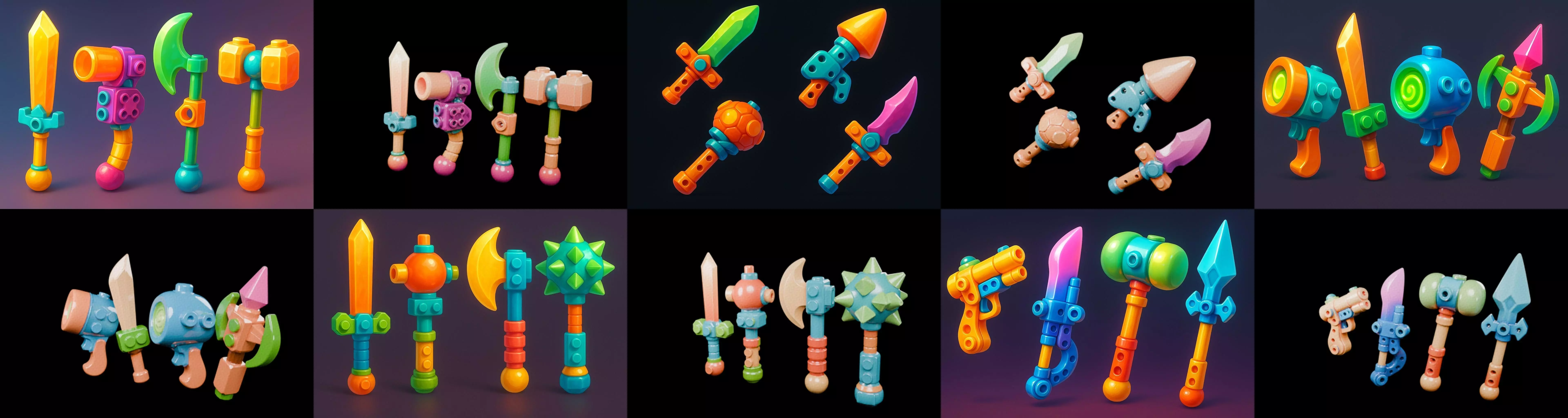 weapon Fantasy Sword and Mace bundle 8 pack 100 glb 3D model_15