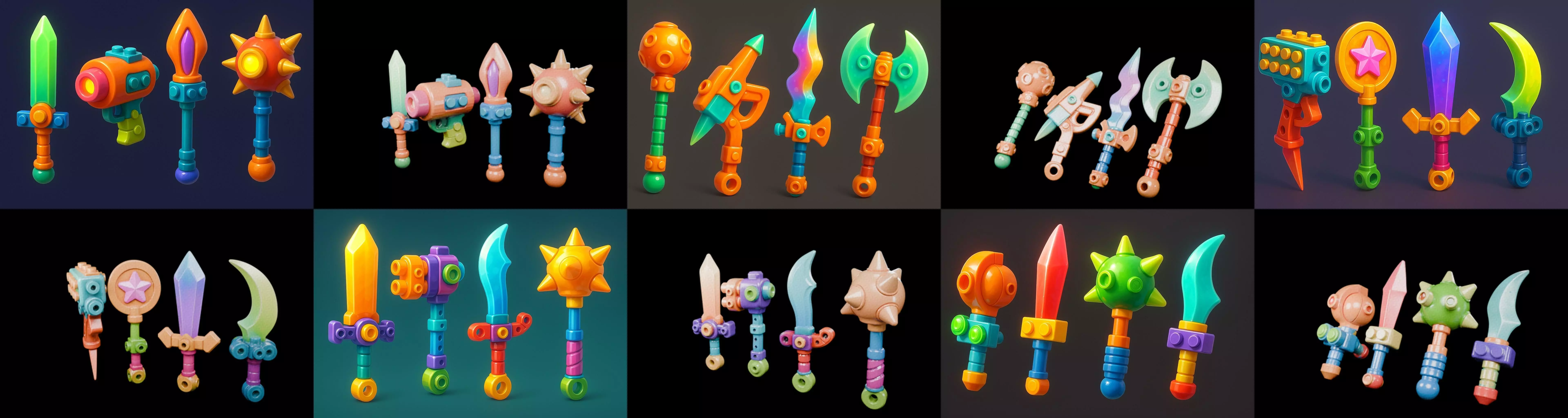 weapon Fantasy Sword and Mace bundle 8 pack 100 glb 3D model_17