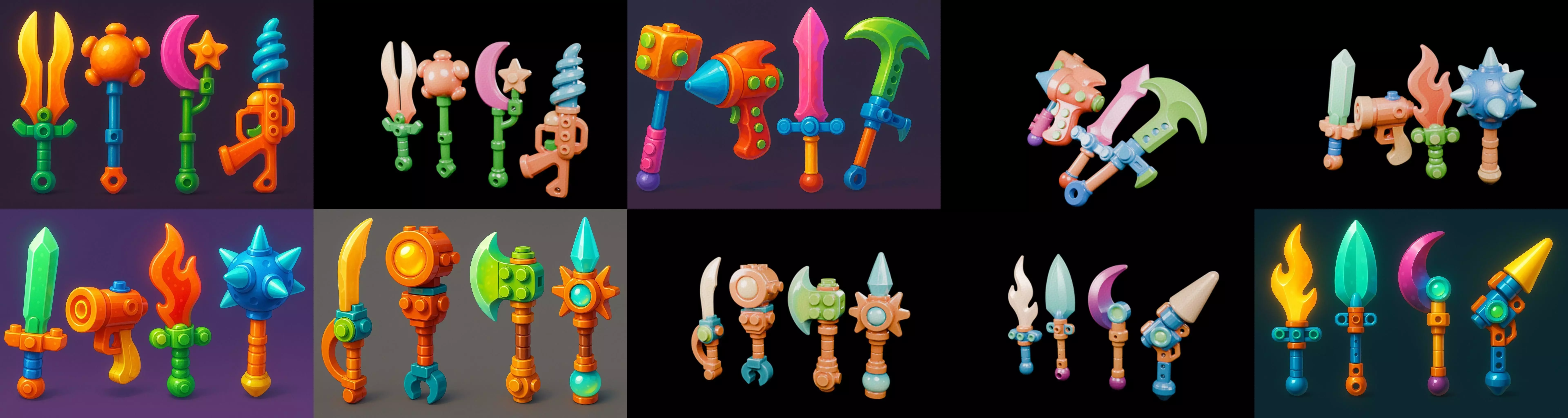 weapon Fantasy Sword and Mace bundle 8 pack 100 glb 3D model_19