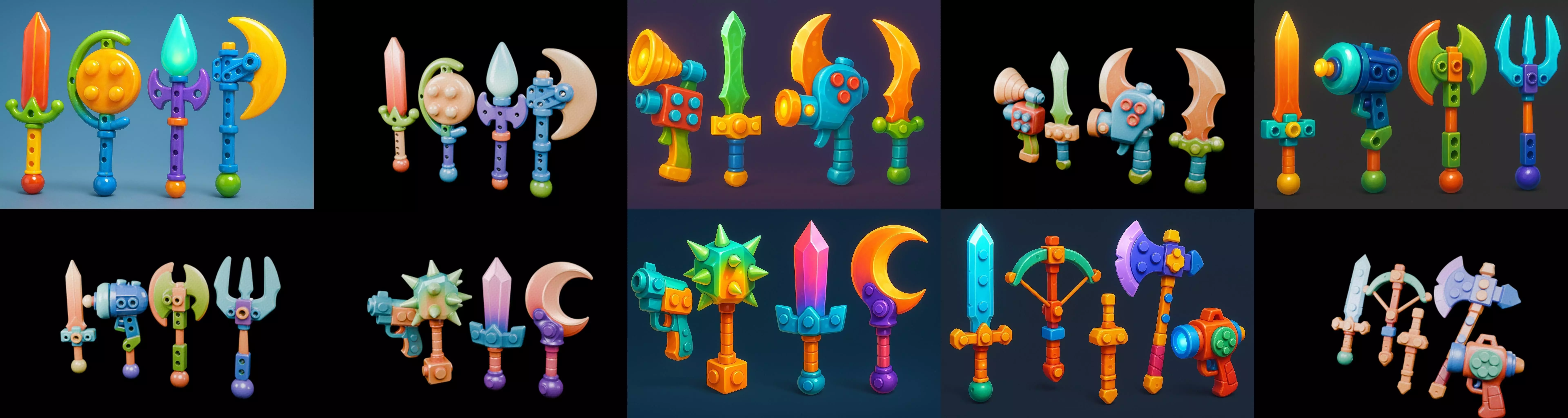 weapon Fantasy Sword and Mace bundle 8 pack 100 glb 3D model_9