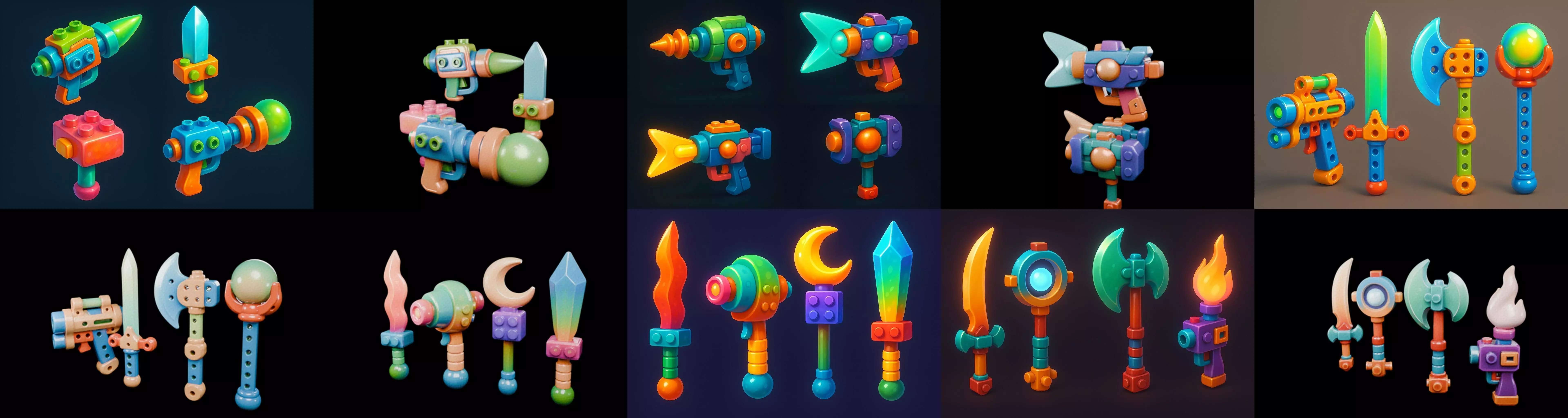 weapon Fantasy Sword and Mace bundle 8 pack 100 glb 3D model_11