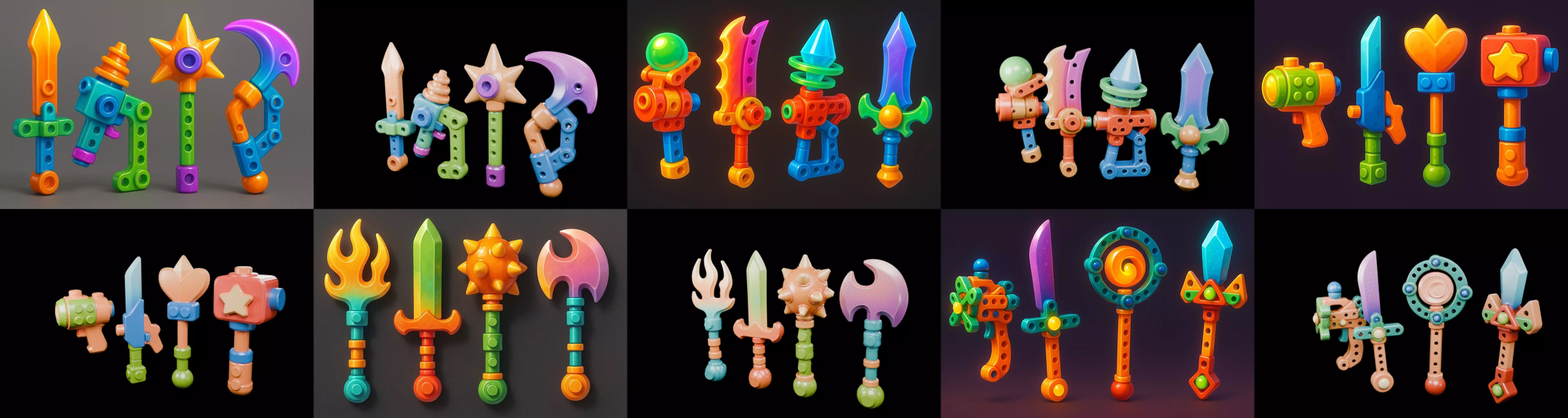 weapon Fantasy Sword and Mace bundle 8 pack 100 glb 3D model_8