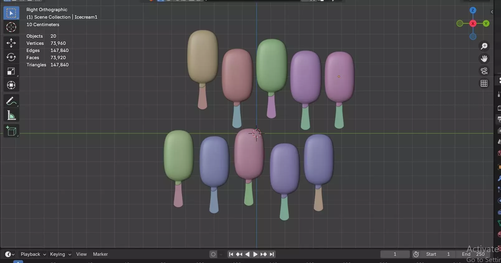Stylized Popstick Ice Cream Pack 3D model_8