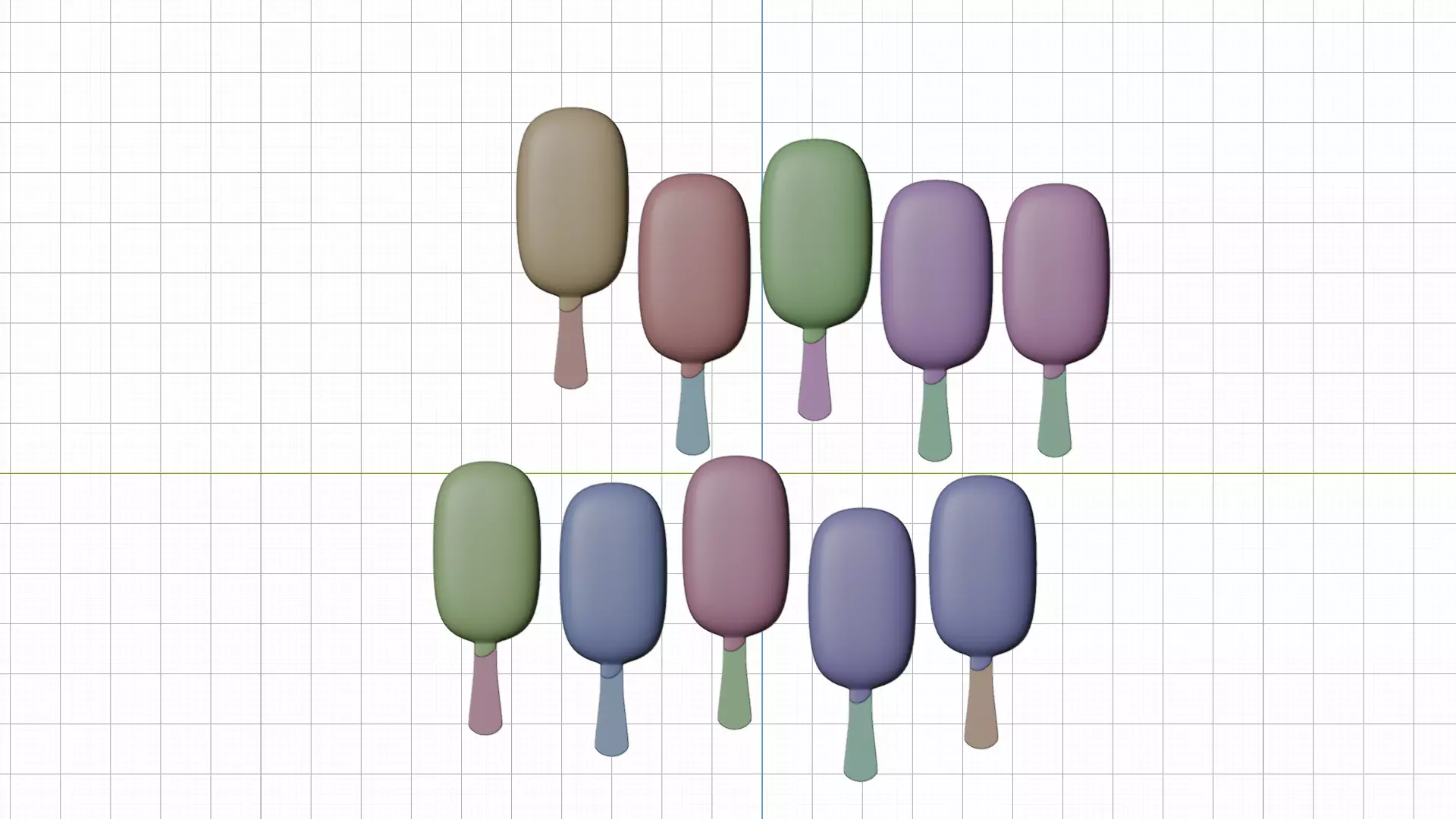 Stylized Popstick Ice Cream Pack 3D model_7