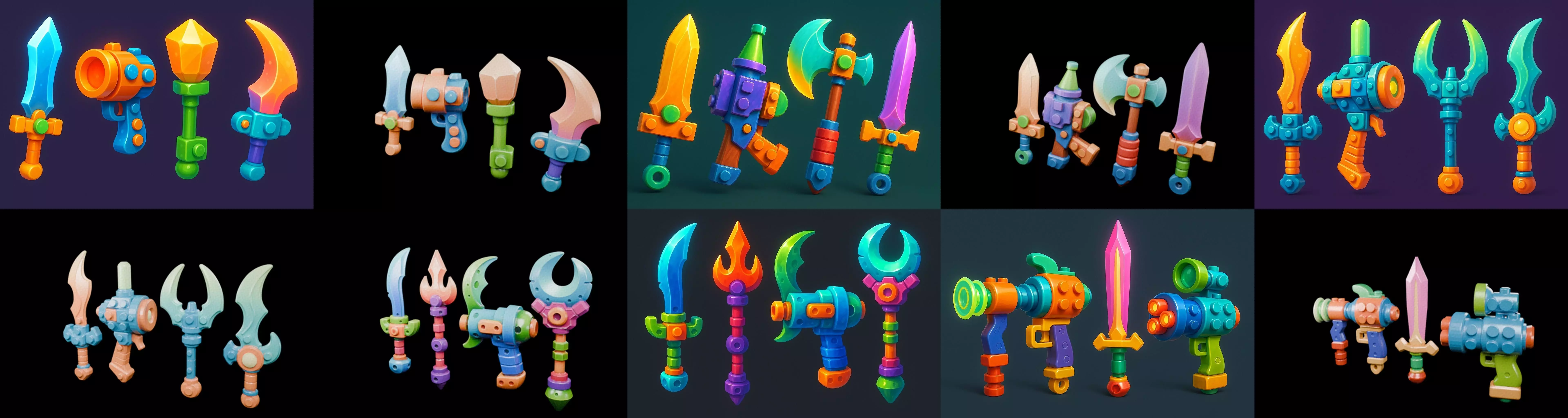 weapon Fantasy Sword and Mace bundle 7 pack 100 glb 3D model_11