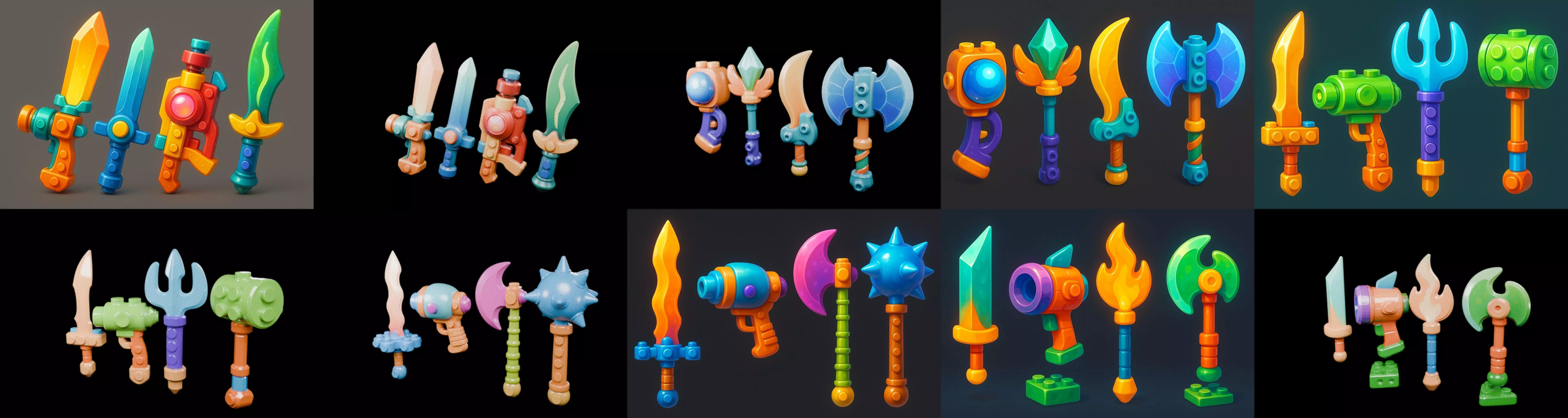 weapon Fantasy Sword and Mace bundle 7 pack 100 glb 3D model_13