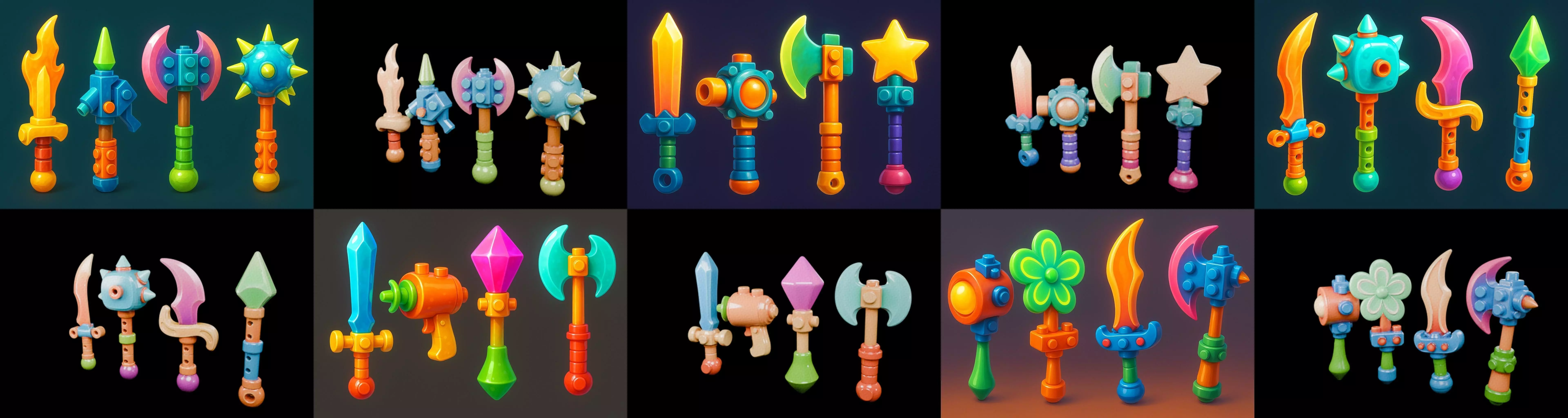 weapon Fantasy Sword and Mace bundle 7 pack 100 glb 3D model_18