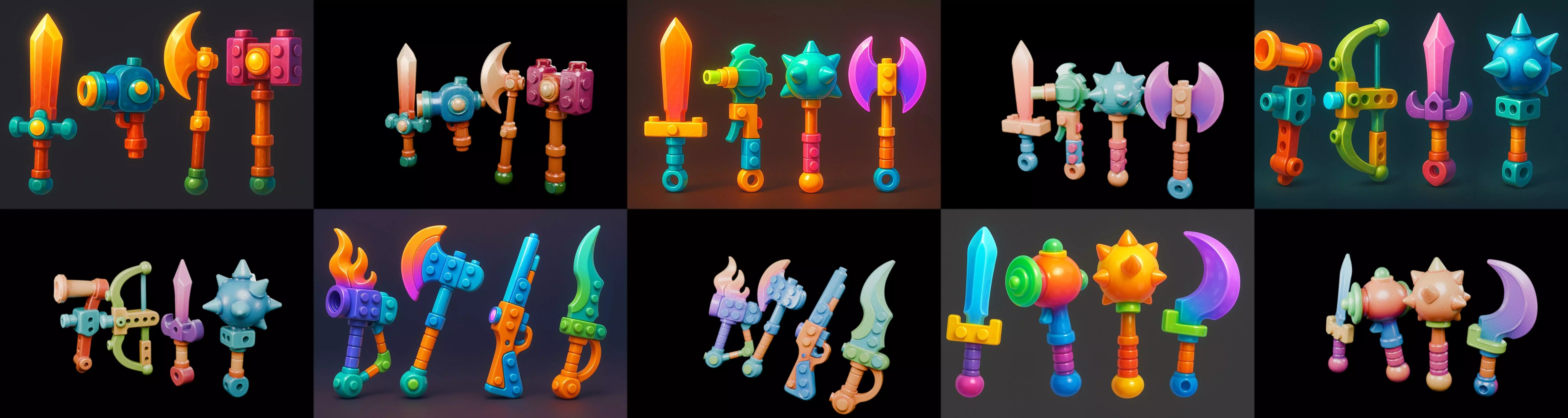 weapon Fantasy Sword and Mace bundle 7 pack 100 glb 3D model_17