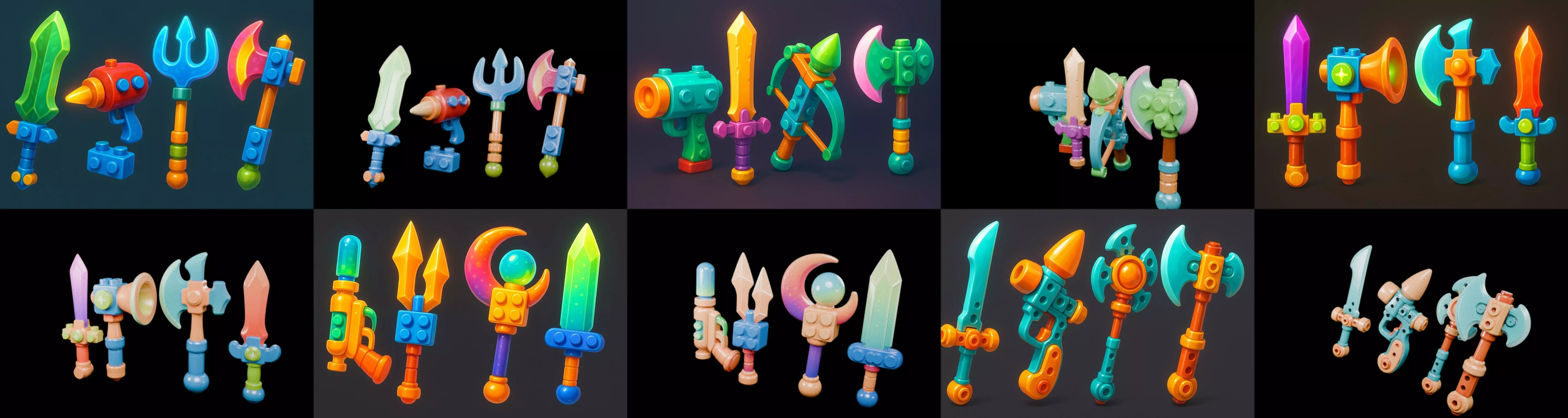 weapon Fantasy Sword and Mace bundle 7 pack 100 glb 3D model_9