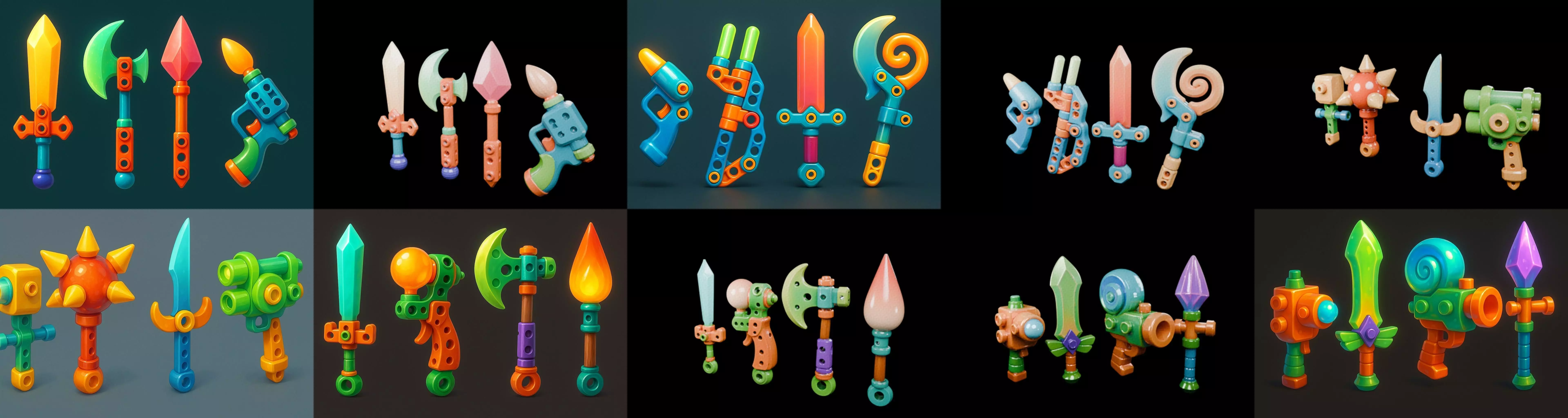 weapon Fantasy Sword and Mace bundle 6 pack 100 glb 3D model_18