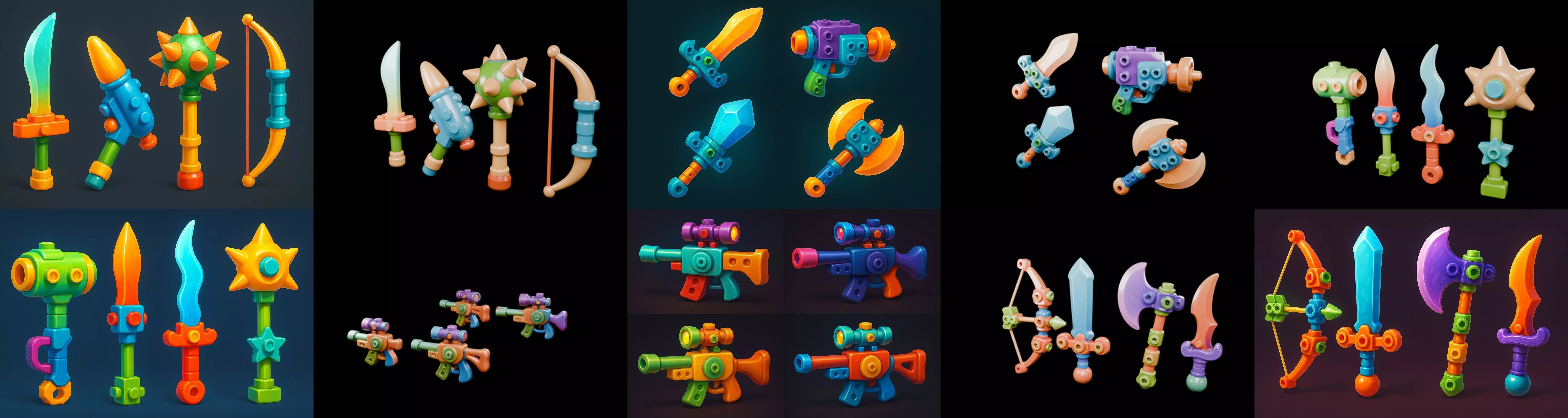 weapon Fantasy Sword and Mace bundle 6 pack 100 glb 3D model_13