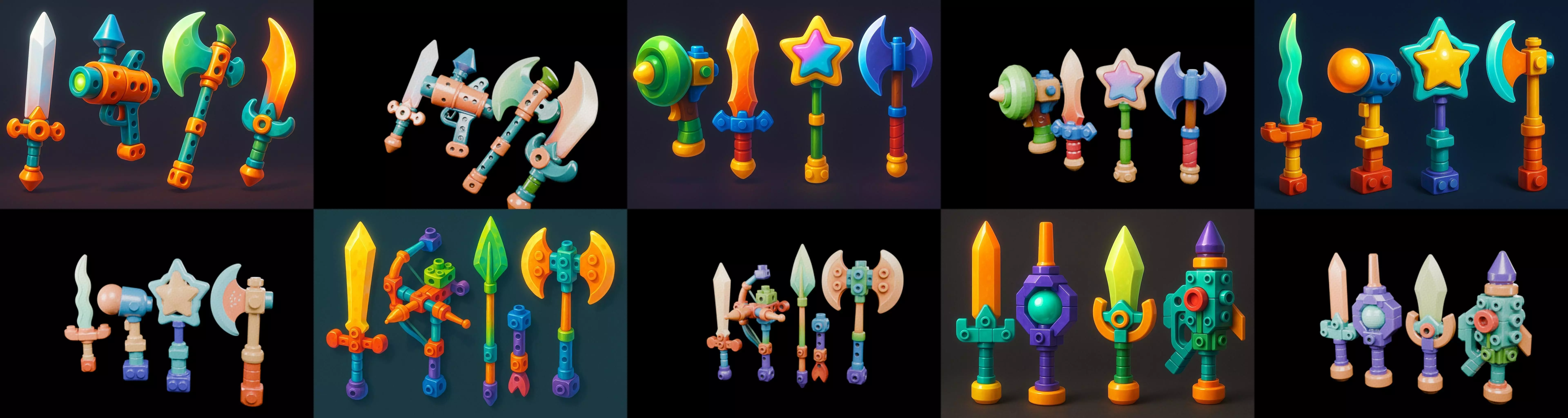 weapon Fantasy Sword and Mace bundle 6 pack 100 glb 3D model_10