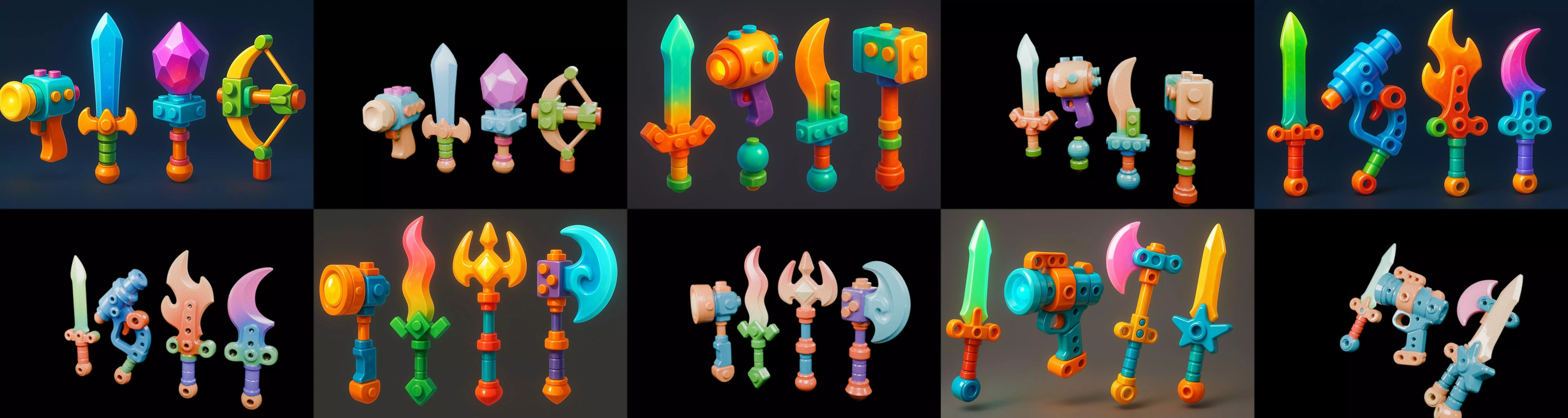 weapon Fantasy Sword and Mace bundle 6 pack 100 glb 3D model_11