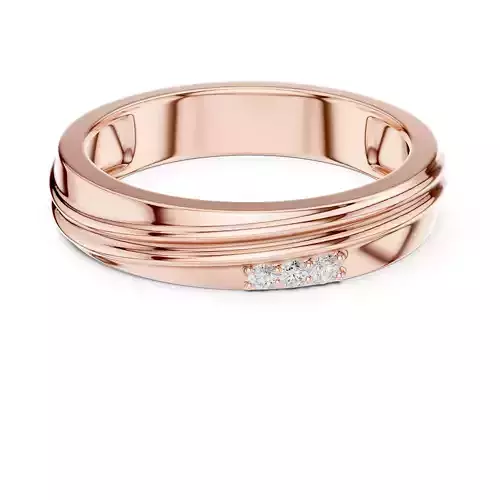 Round Cut Diamond Signet Wedding Band 3DM STL Video