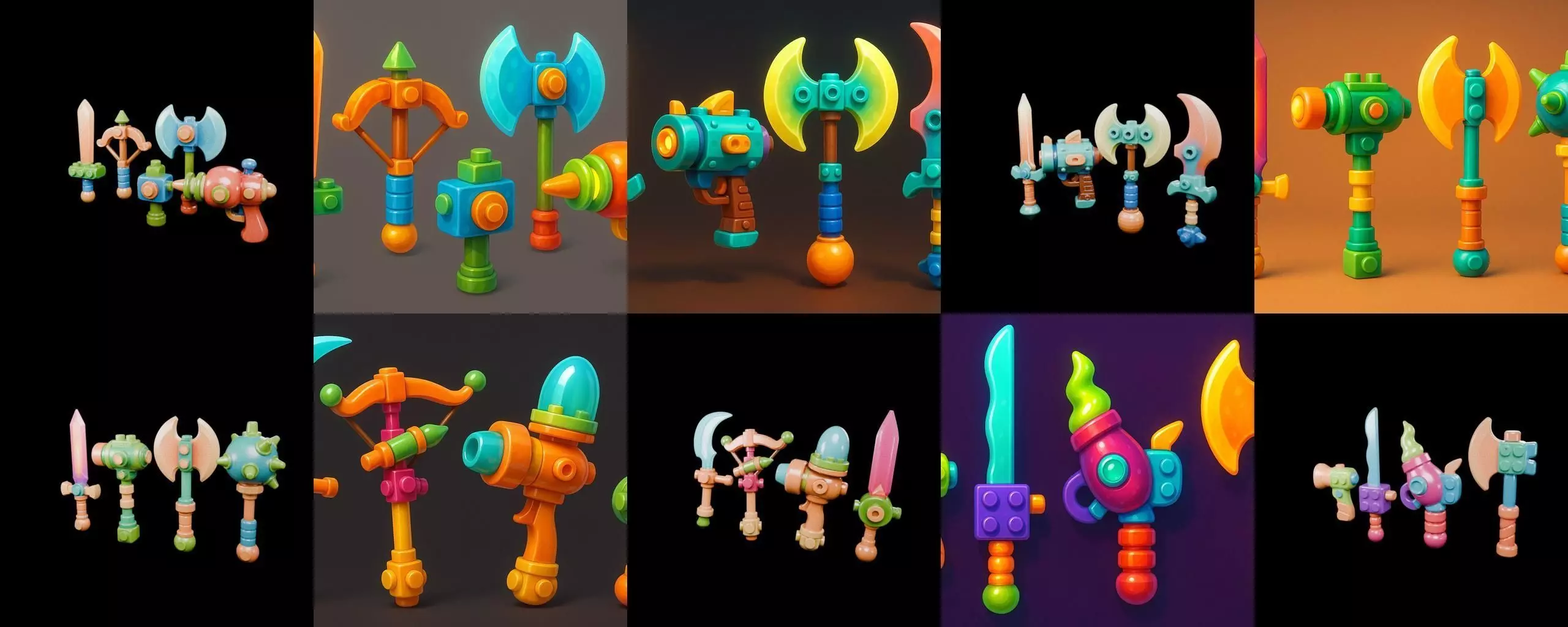 weapon Fantasy Sword and Mace bundle 4 pack 100 glb 3D model_10